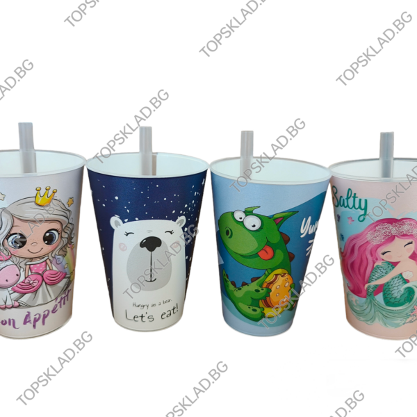 ДЕТСКА ЧАША СЪС СЛАМКА 400мл. GD-258